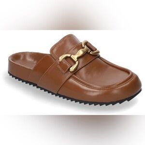 Bibi Lou Zagreb Mule clog Brown leather Anthropologie RETAIL $170